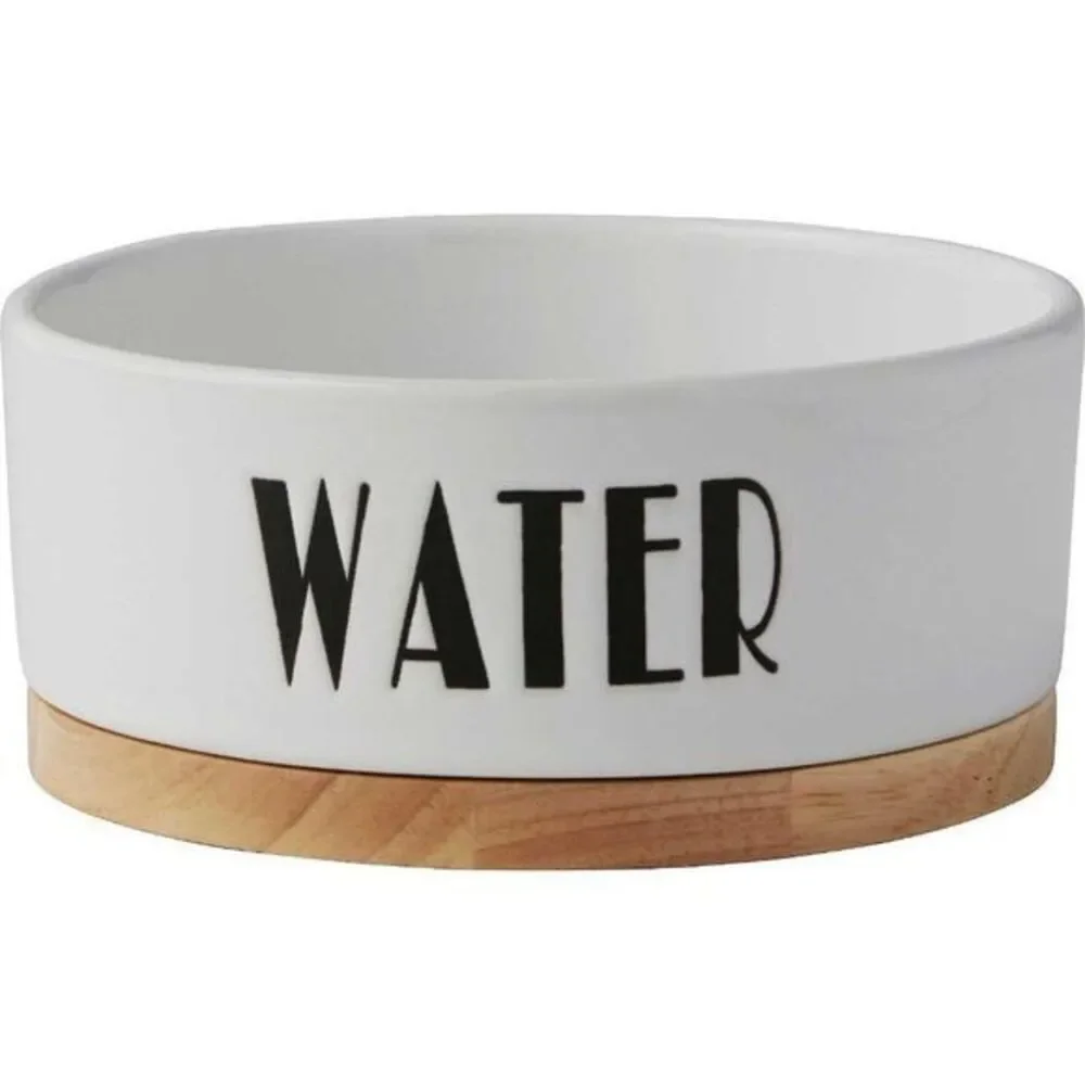 Bowl Pet Dog Ceramic Food Water Dish Cat White Set Puppy 1.25 Cup